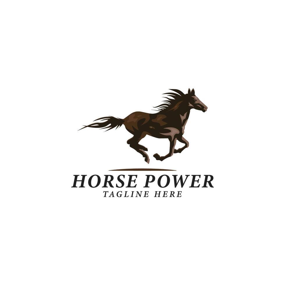Horse image in classic minimal style. vector