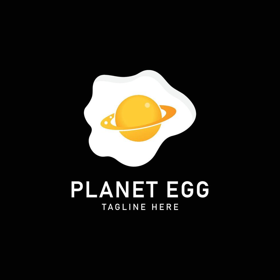 Egg planet logo design, illustration vector