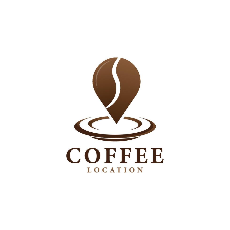 Coffee location logo design template vector