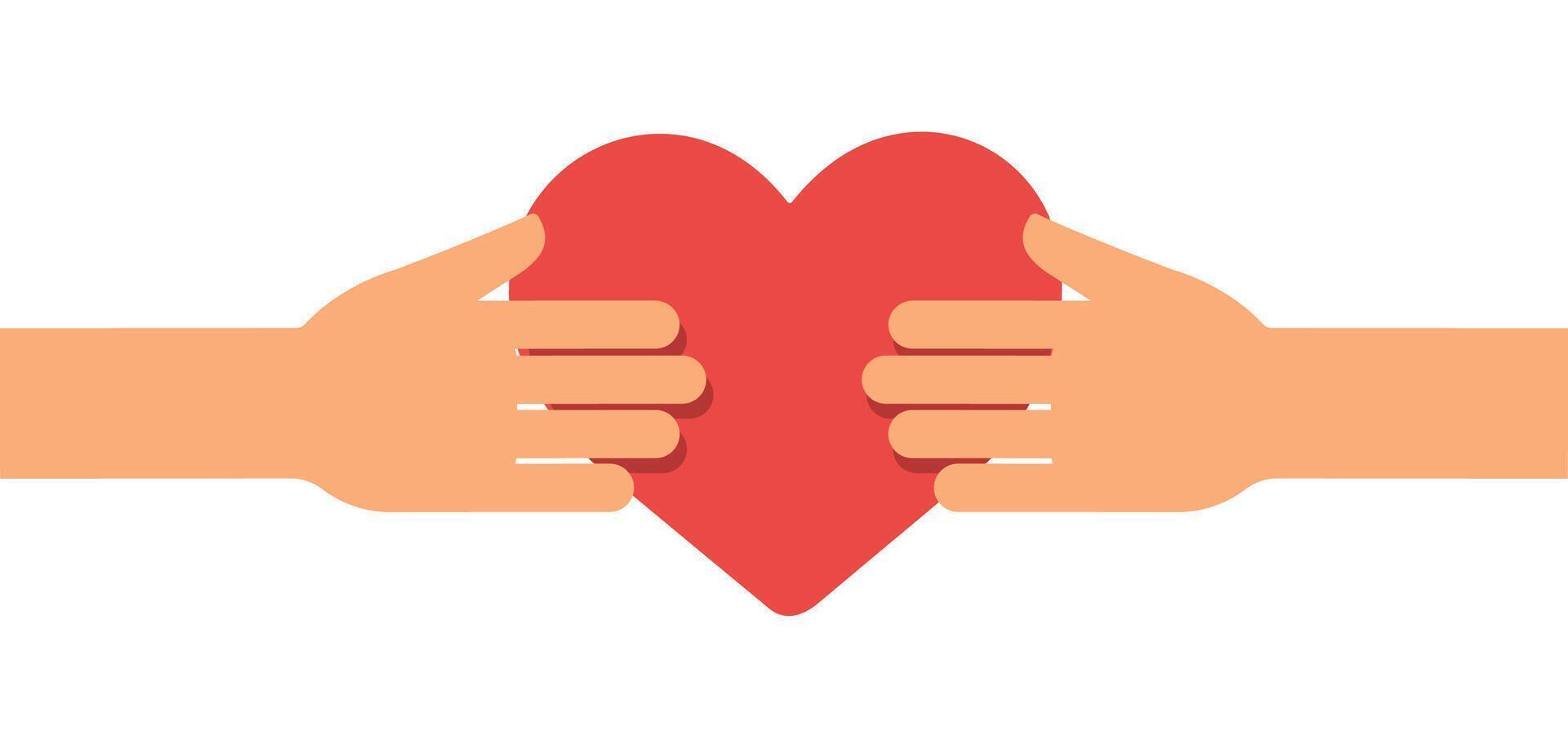 hands hold heart illustration vector