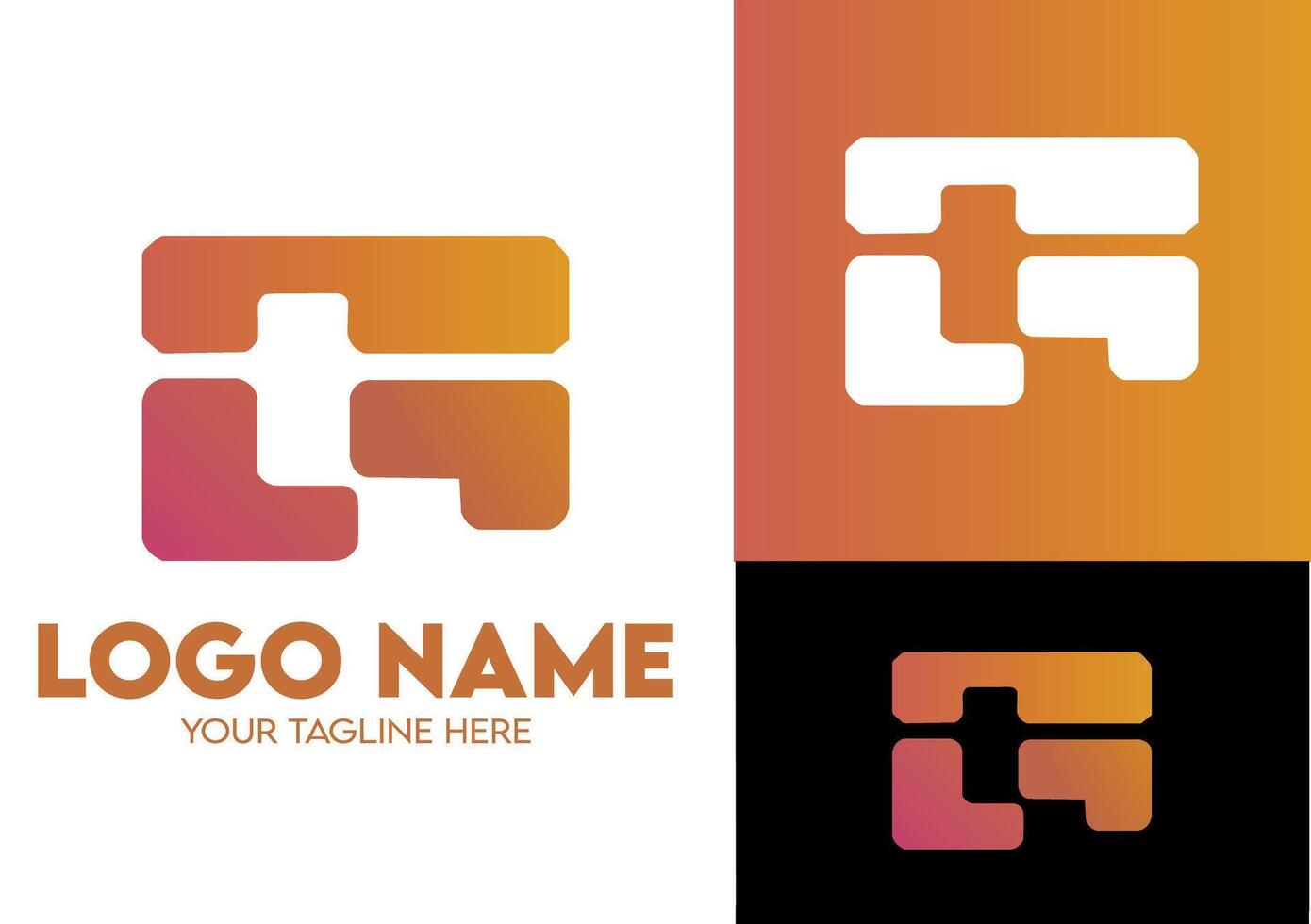 Modern Minimalist Orange Gradient Logo Design for Tech Startup Businesses, Professional Creative Logo Design for Tech related Brands, Abstract Logo vector