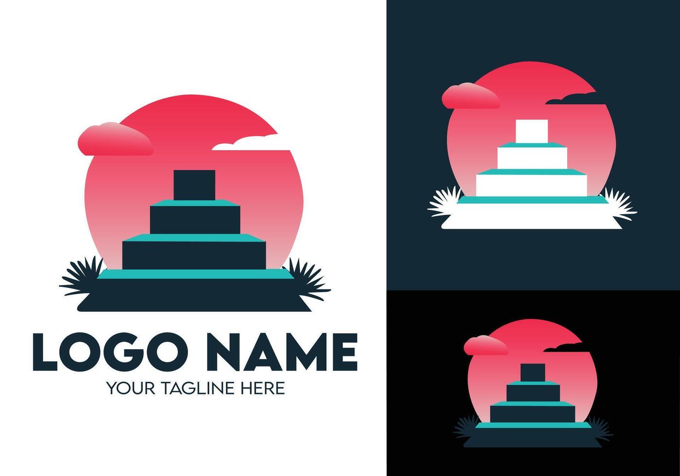 Travel company colorful gradient logo design, modern minimalist travel and tour agencies logo desi vector