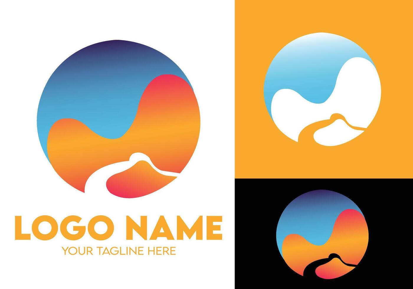 Travel company colorful gradient logo design, modern minimalist travel and tour agencies logo design vector