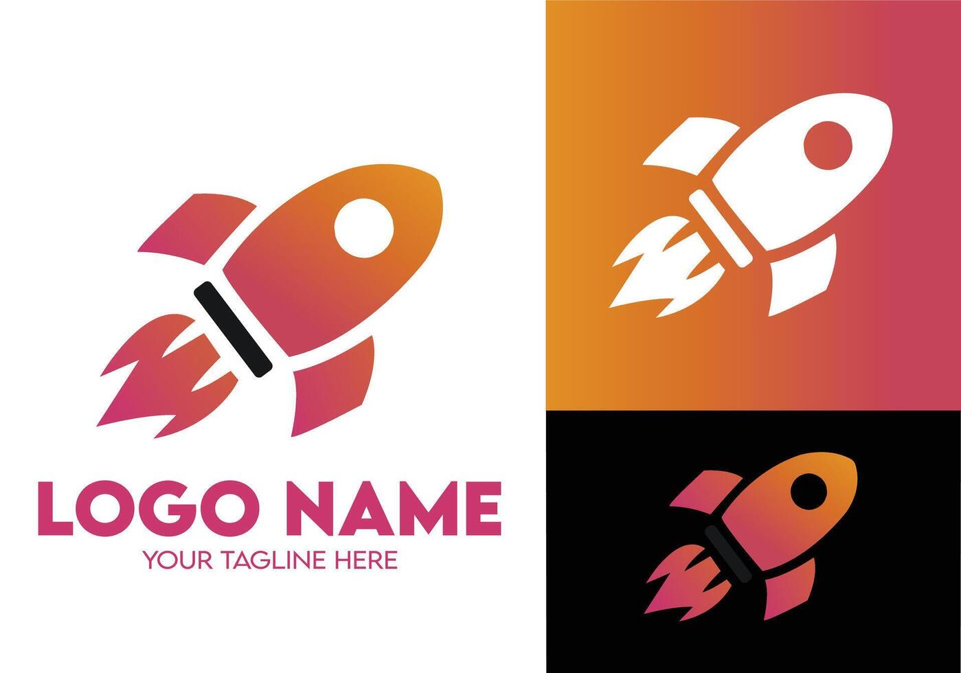 Modern Minimalist Orange Logo Design for Tech Startup Businesses, Professional Creative Logo Design for Tech related Brands, Growth Rocket Logo vector