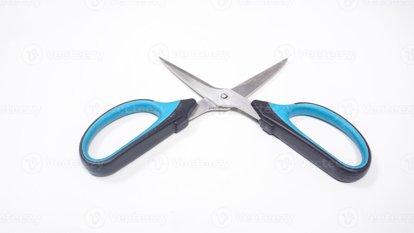 Wide Open Multipurpose Scissor Isolated on White Background photo