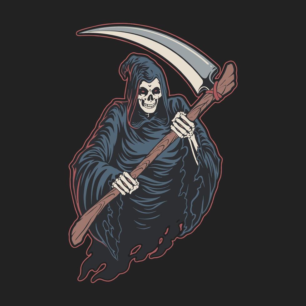 grim reaper halloween character illustration vector