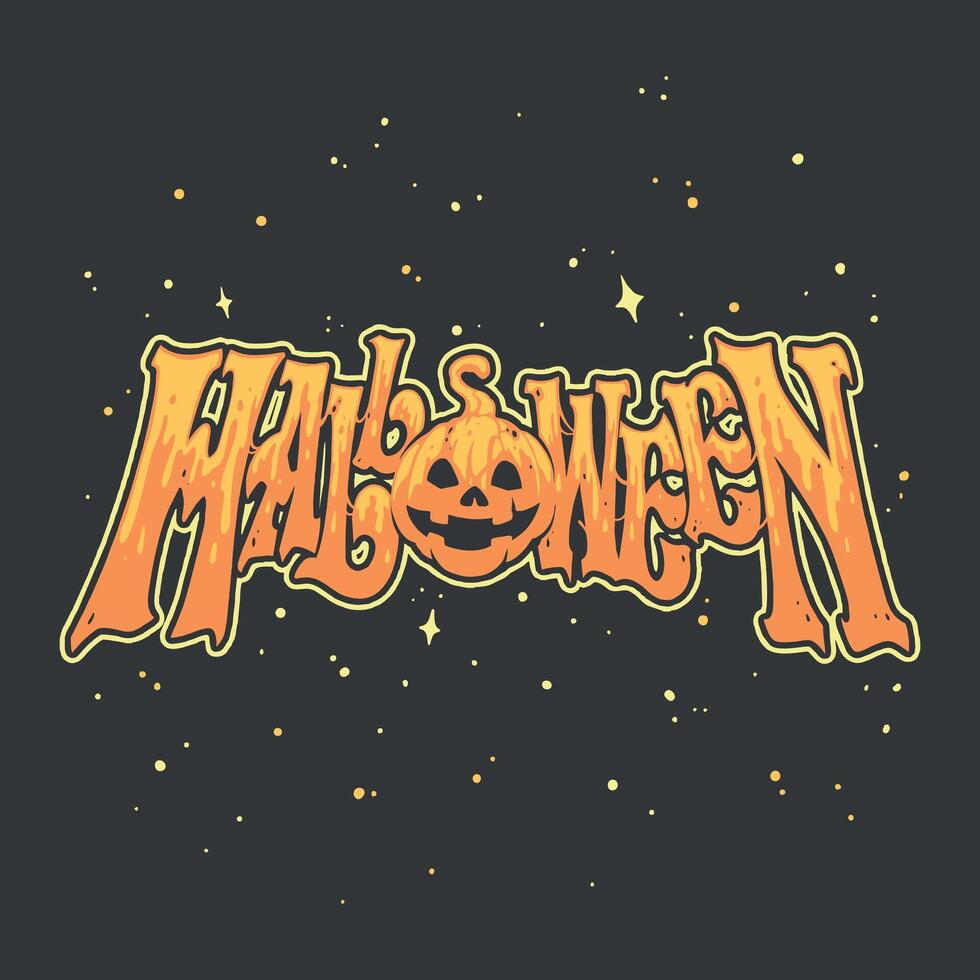 spooky halloween typography design vector