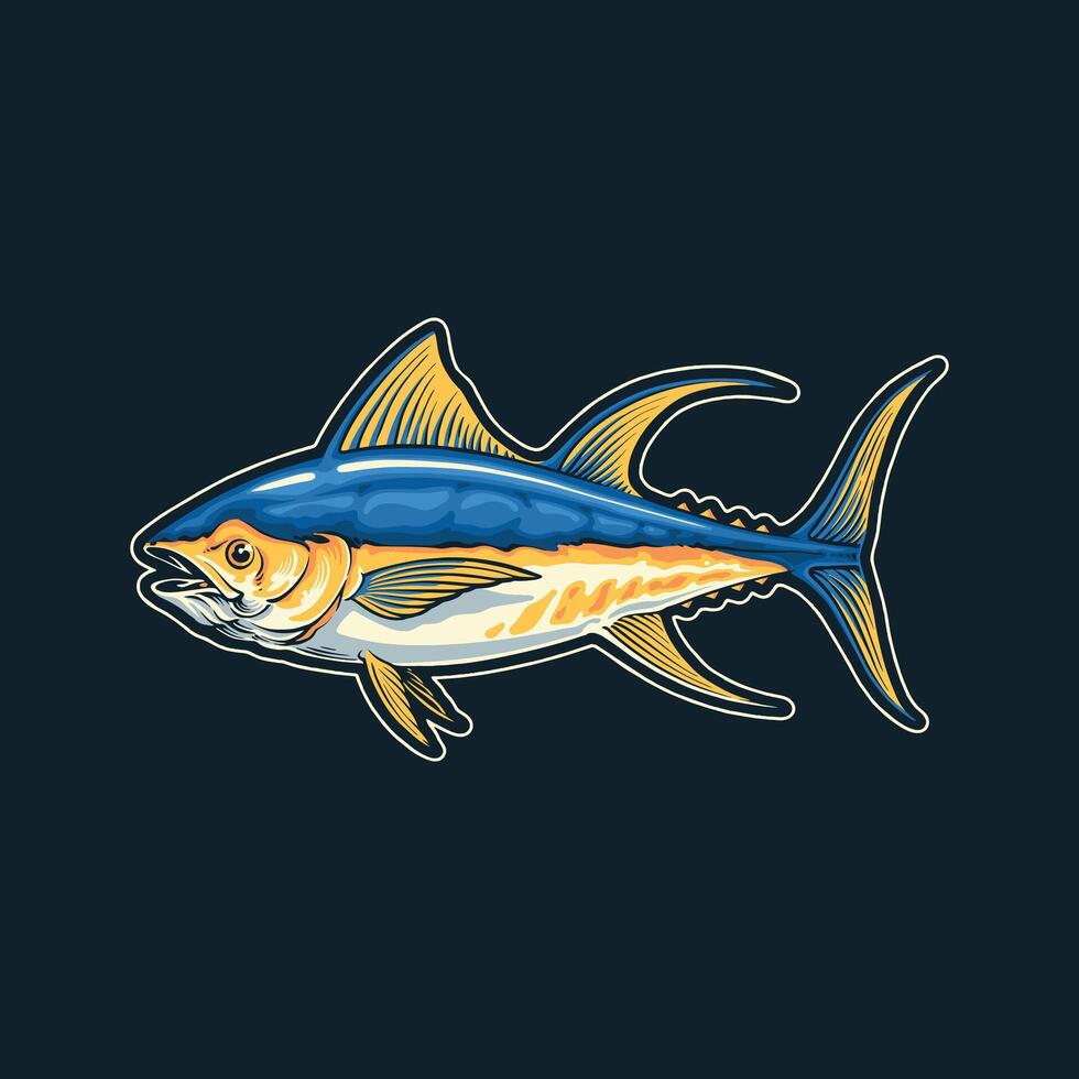 yellowfin tuna fish icon vector