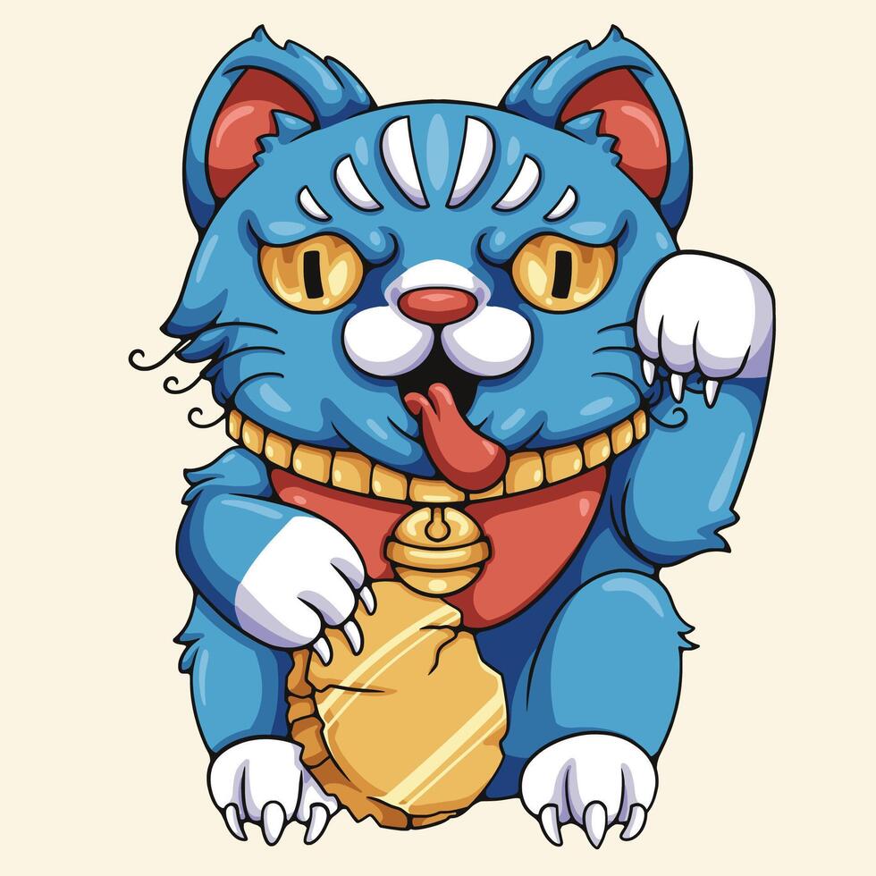 maneki neko illustration vector