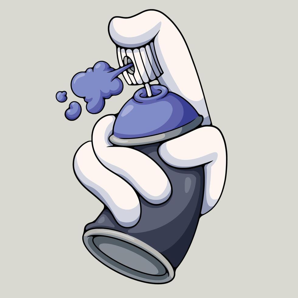 hand holding a spray can illustration vector