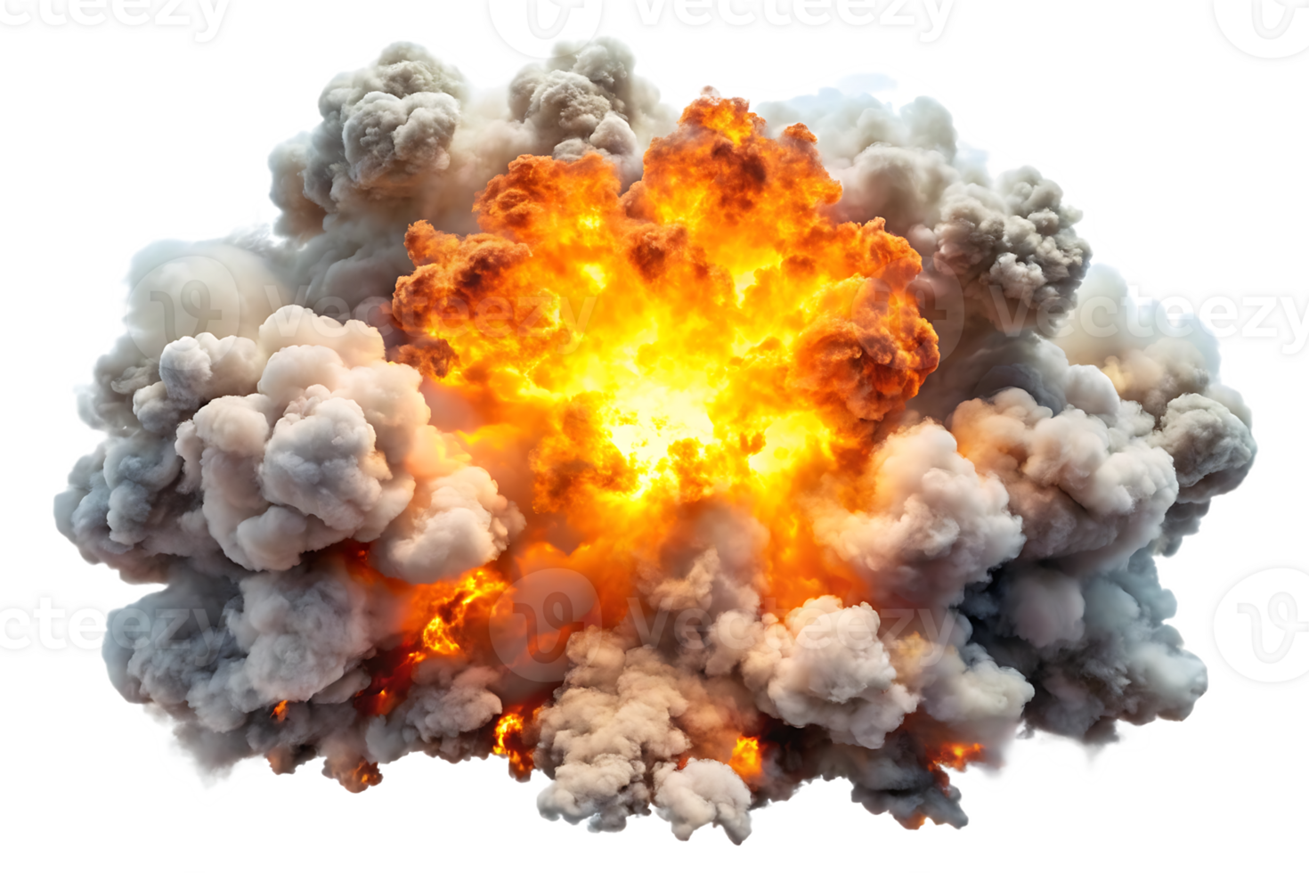 Explosion with white Smoke and Flames for safety and design png