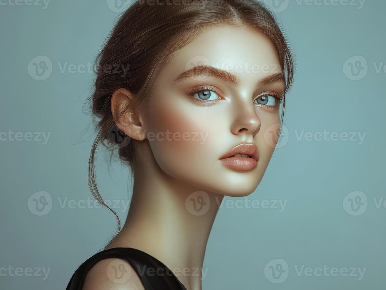 Beautiful Woman Portrait and Bright Skin photo