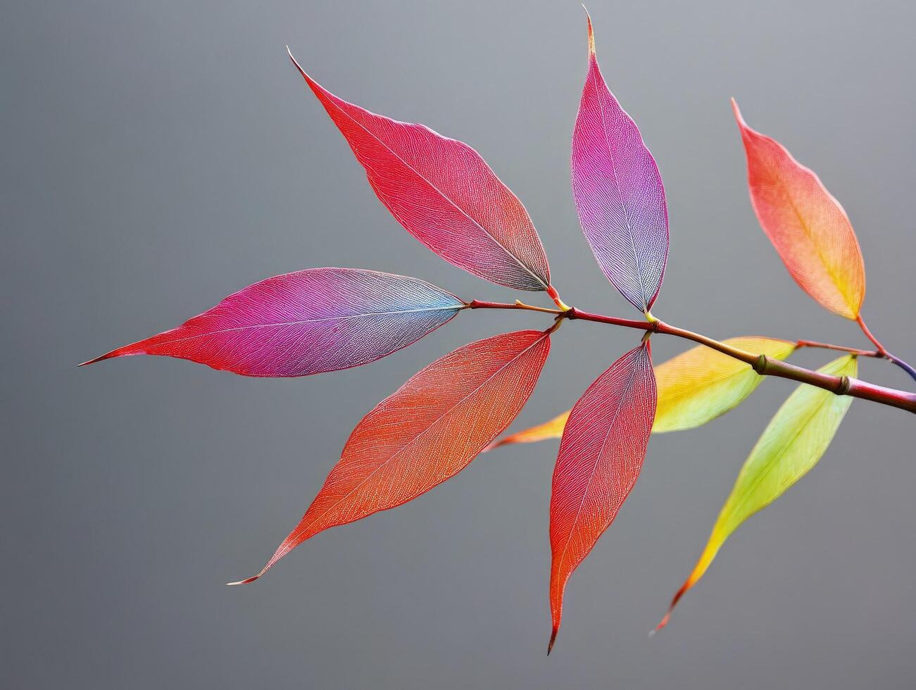 Vibrant Autumn Leaves Branch Closeup Photography Stunning Nature Colors photo