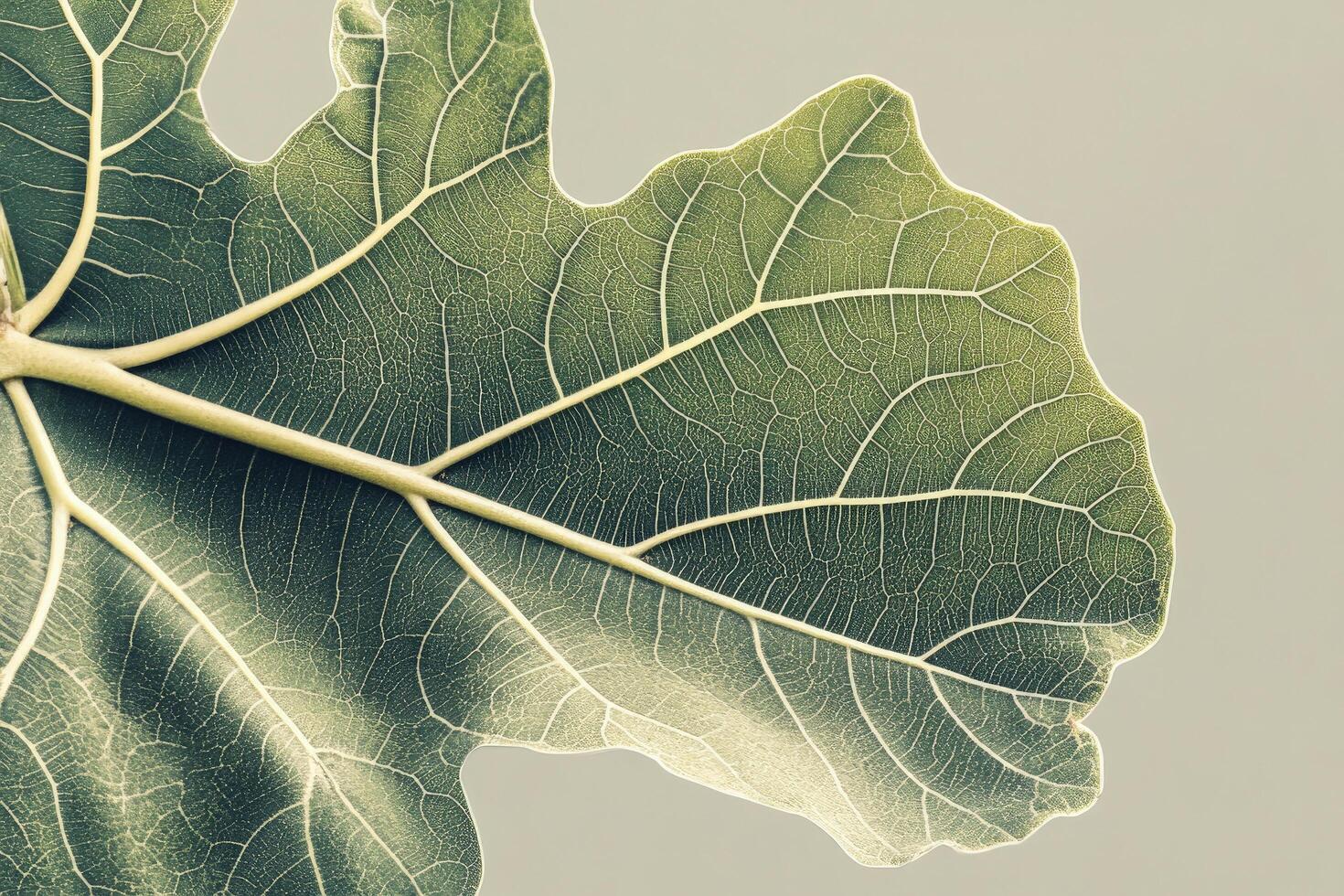 Intricate Veins of a Ficus Leaf Macro Photography photo