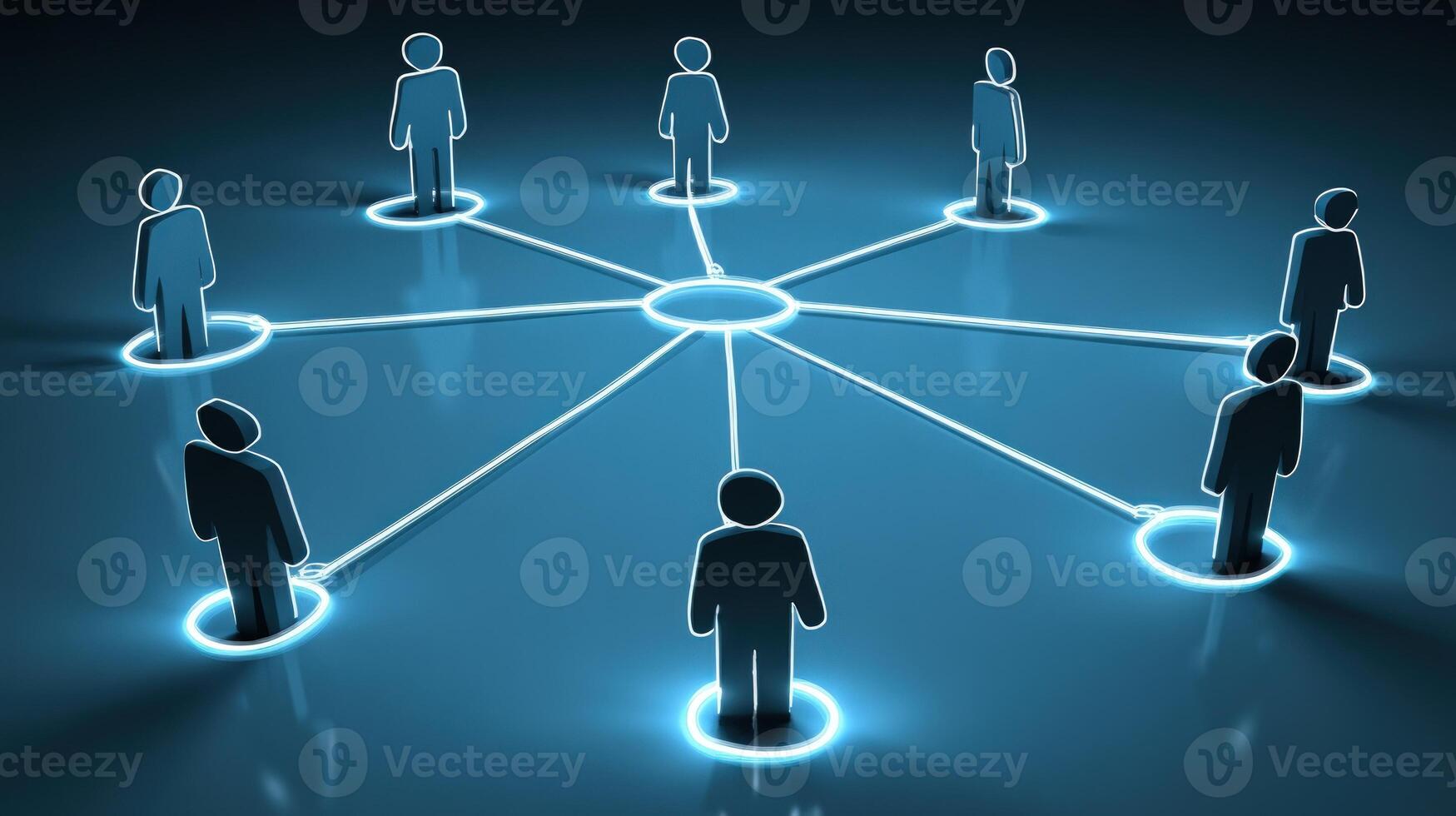 A group of people connected by a network photo