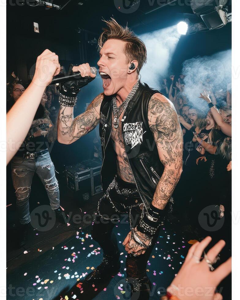 Concert Singer's Energetic Performance Captures the Crowd's Excitement photo