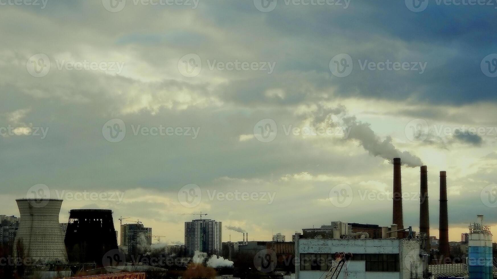 Panorama Of Waste Incineration Plant In The Edge Of Town photo