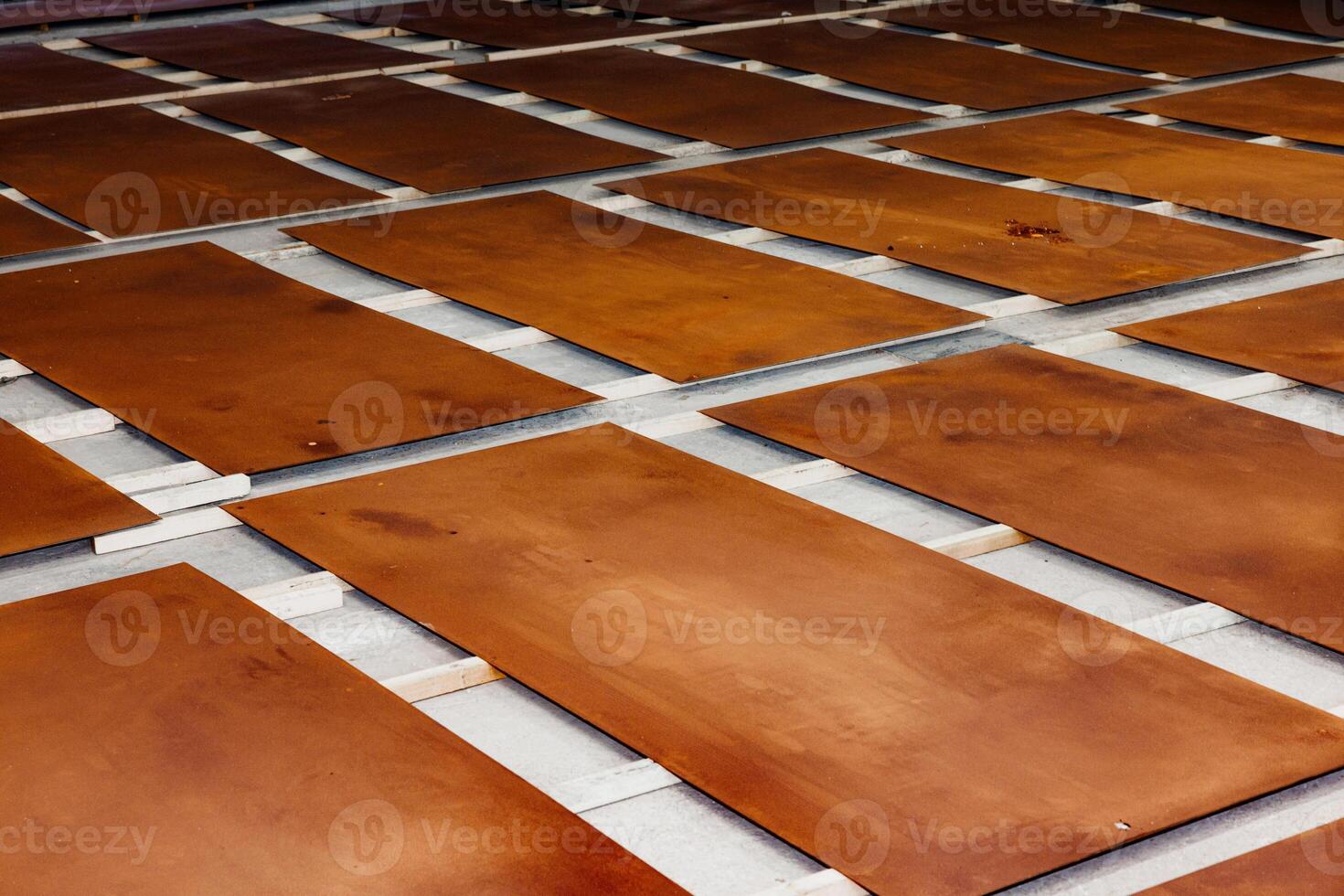 Textures of Nature A Composition of Rustic Wooden Boards Lined Up Elegantly, Showcasing Unique Patterns and Warm Tones. photo