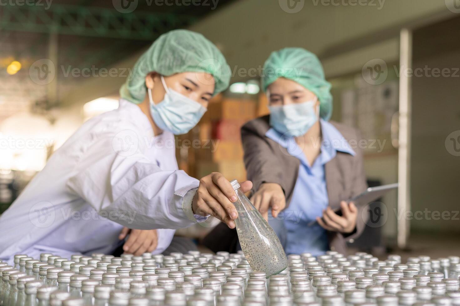 inspection about quality control food or beverages before send product to the customer. Quality control or assurance, Good standard photo