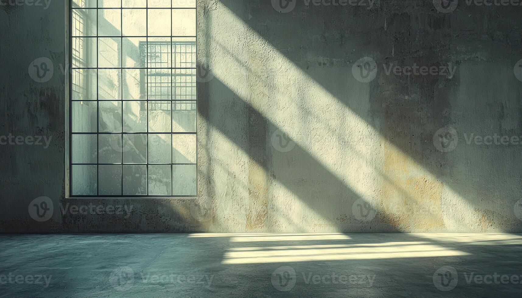 Large window casting soft shadows in uncluttered space with minimal advertising potential photo