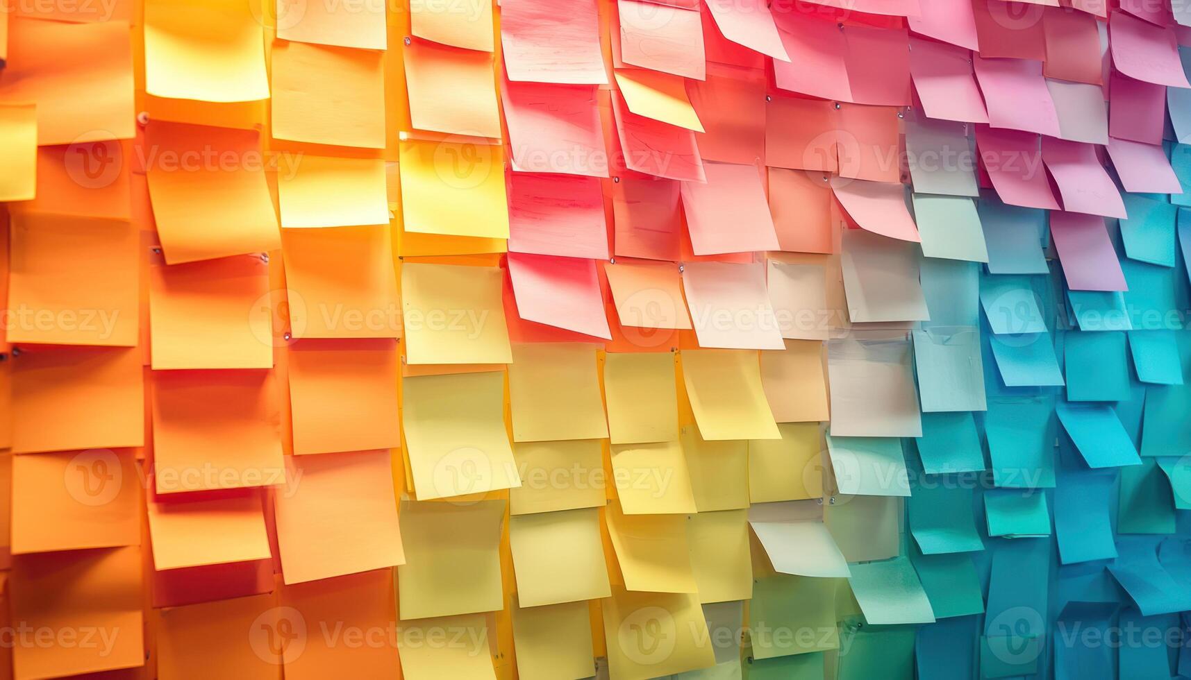 Colorful sticky notes create vibrant backdrop for brainstorming and planning photo