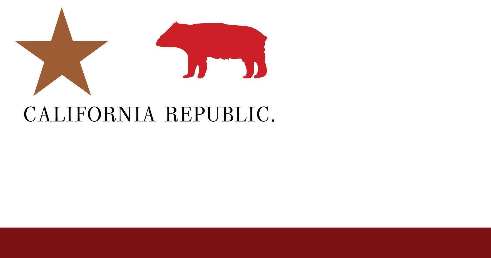 First Bear Flag of California 1846 Flag Illustration Premium Quality vector