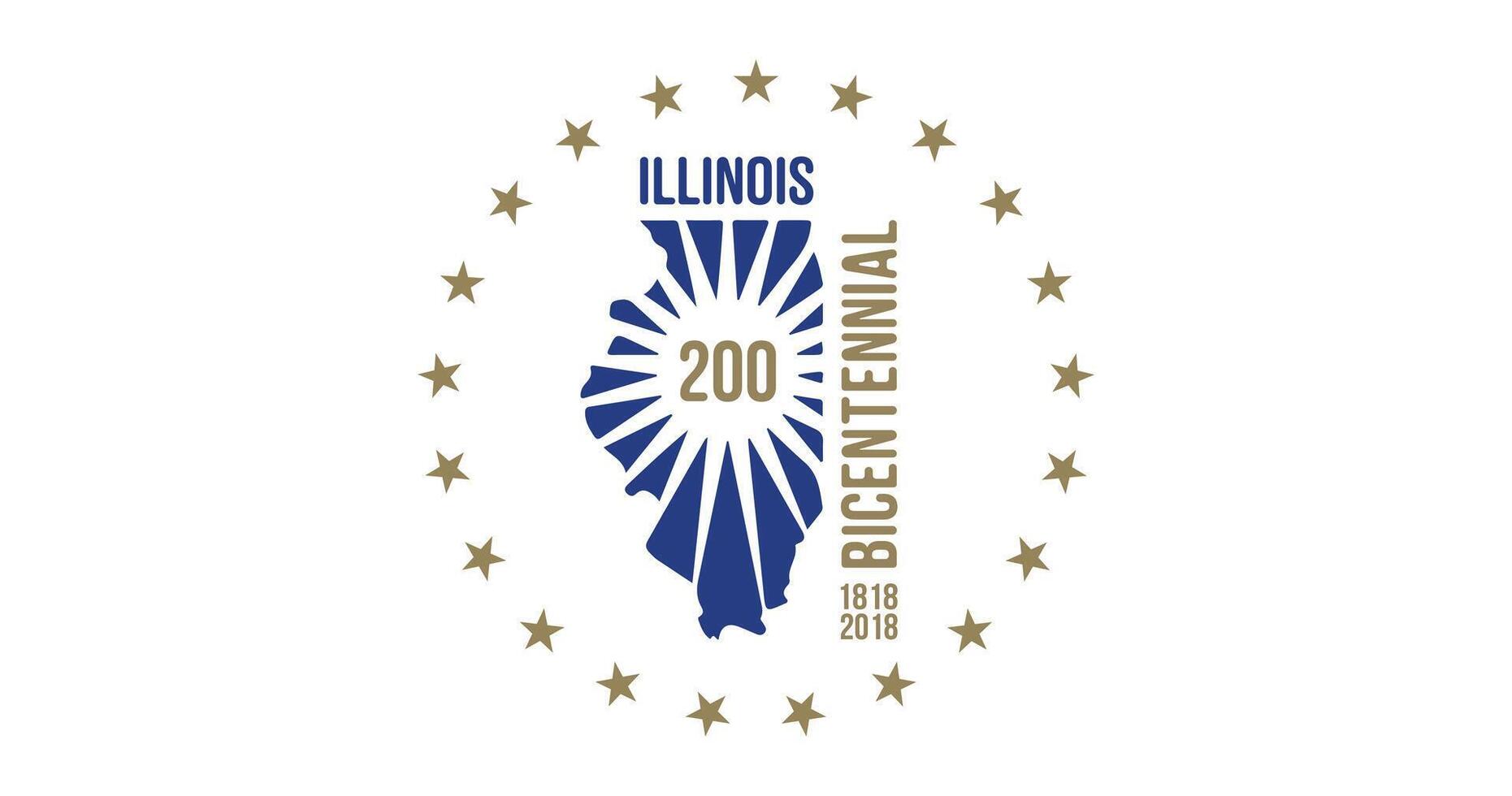 Illinois Bicentennial Flag Illustration Premium Quality vector