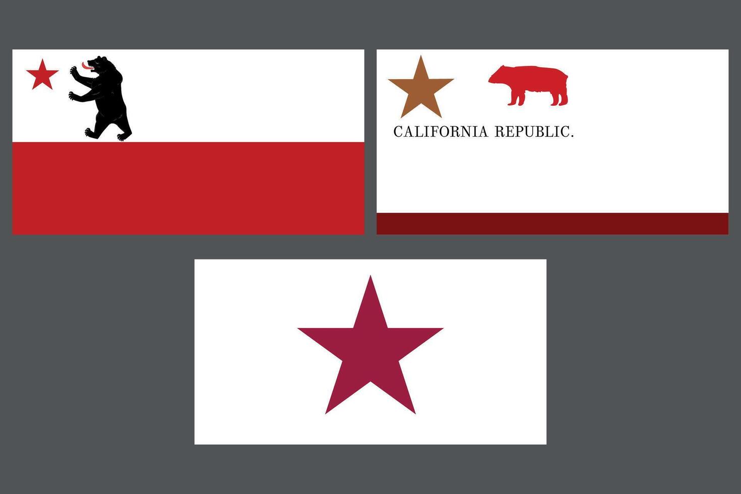 California Republic Flags Bundle Illustration Premium Quality vector