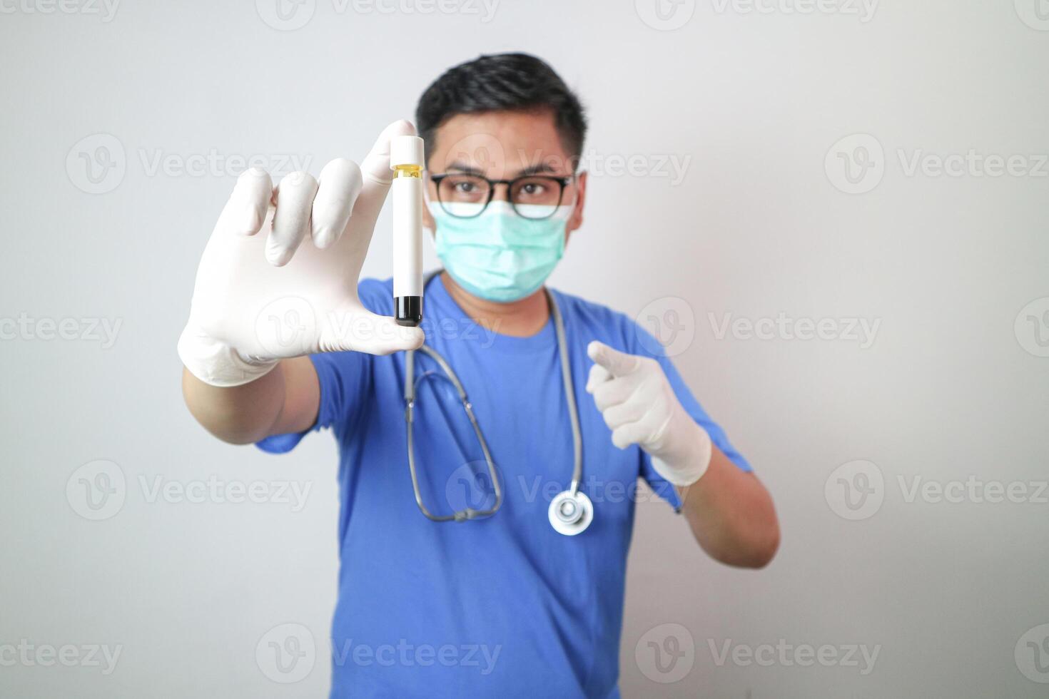Clinical Laboratory Tests, Asian hematologist checking medically necessary blood tests. ordered by physician on Medicare guidelines. trying to make diagnosis. Routine blood work, laboratory services photo