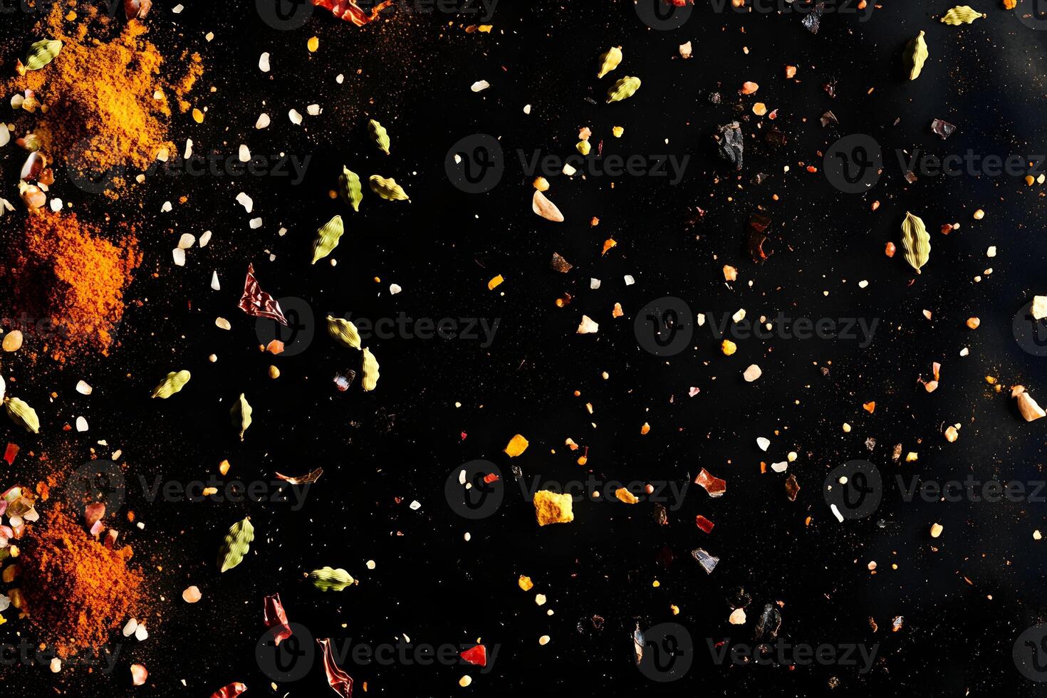 Vibrant Spice Explosion Abstract Food Background Image photo