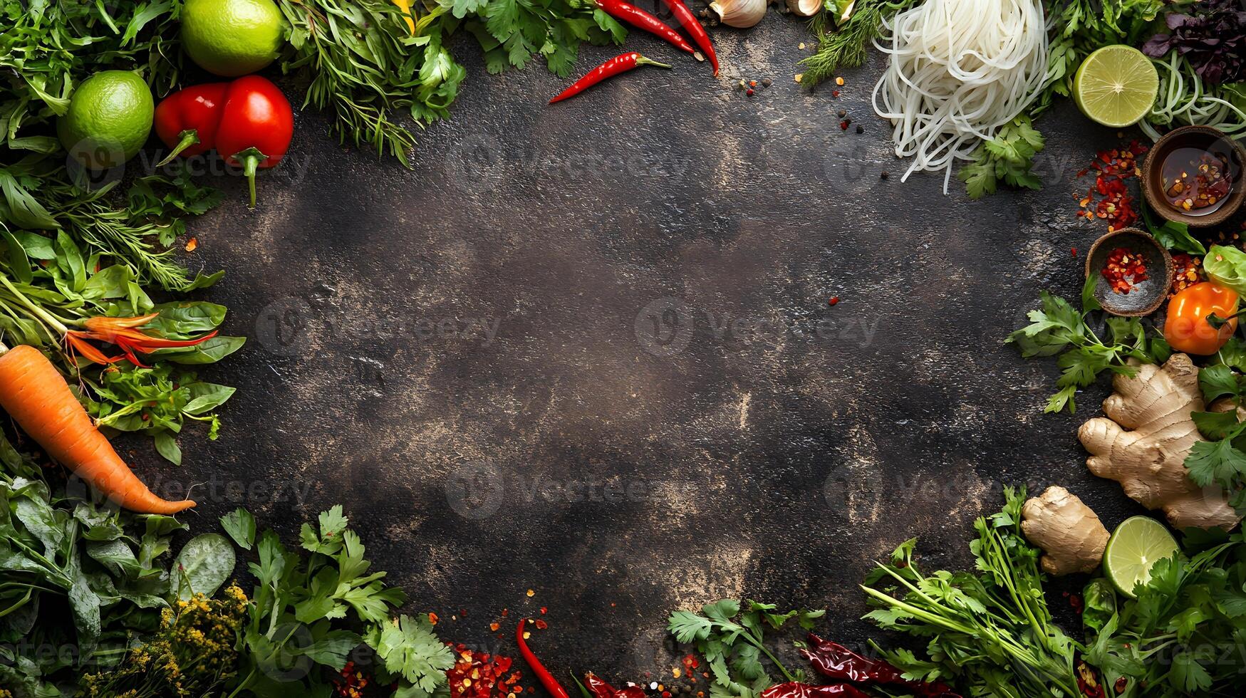 Vibrant Culinary Herbs and Spices Food Photography Background photo