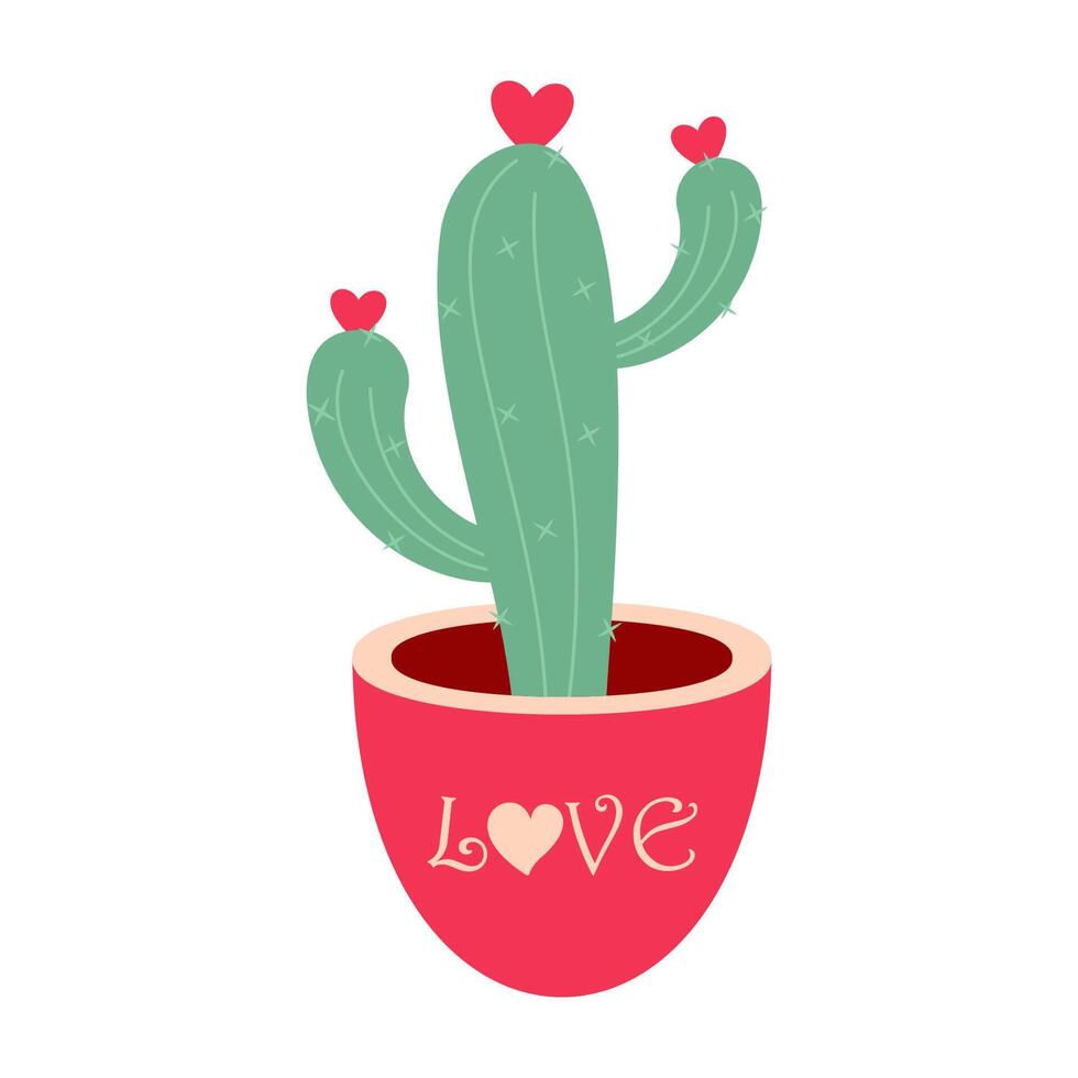 Simple flat illustration with love and Valentines Day elements vector