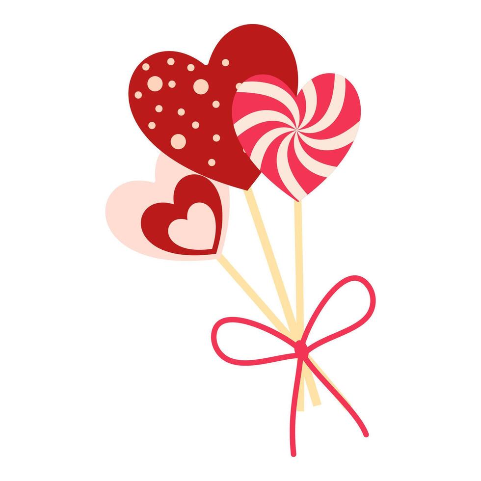 Flat illustrations of love symbol for Valentines Day vector