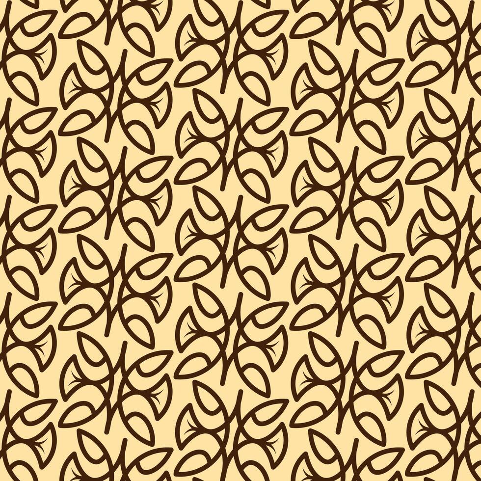 Seamless Brown Floral Leaf Pattern on a Beige Background for Elegant Designs vector