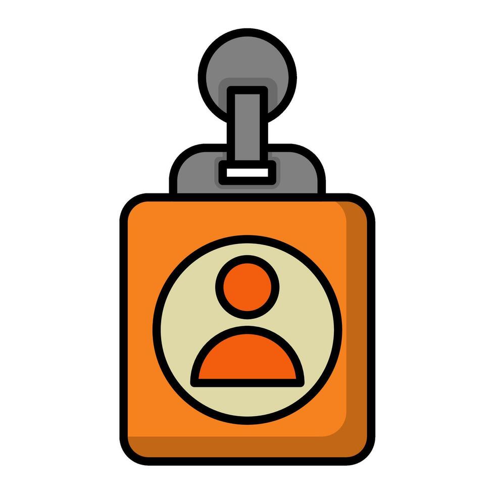 Id card icon. office material icon. lineal color vector