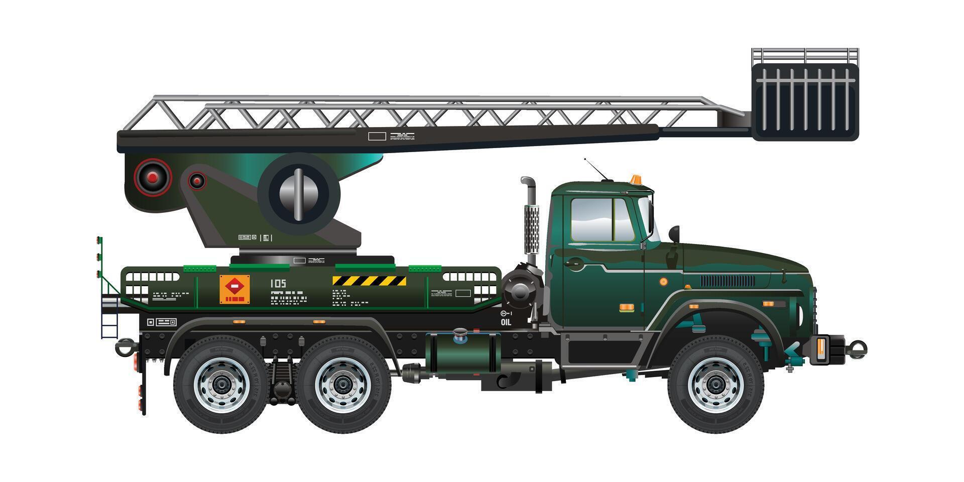 Elevator truck Sky lift peron vehicle 3D illustration vector