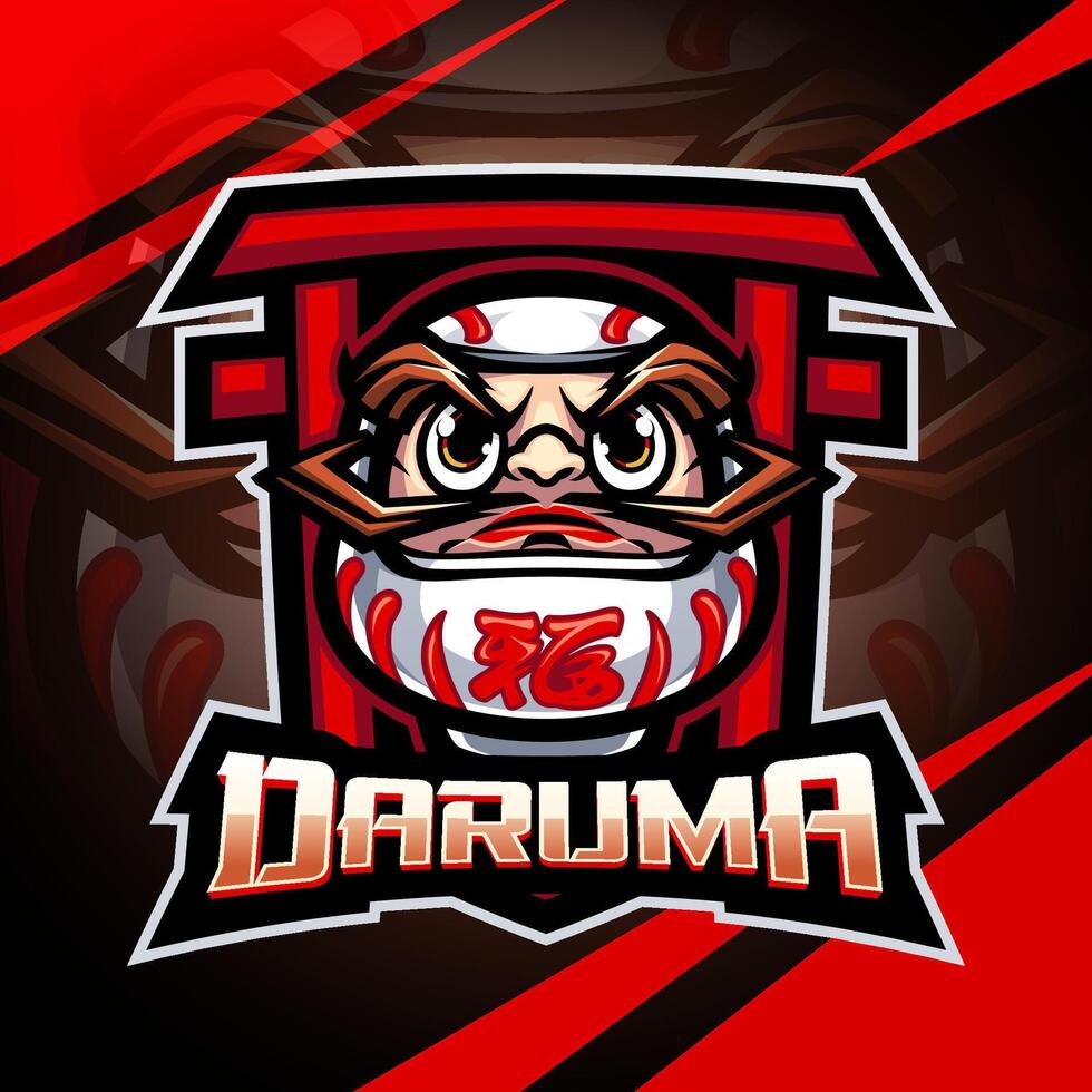 Daruma esport mascot vector