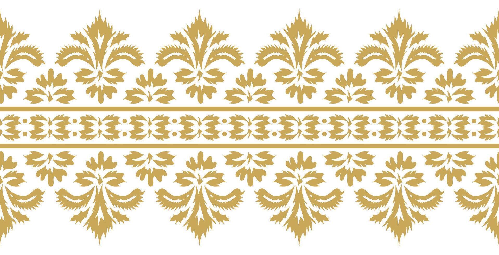 Vintage Baroque Border Pattern and Ethnic Style for Fabric Design. vector