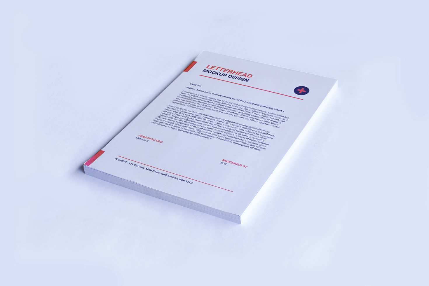 3D Paper Flyer Mockup A4 psd