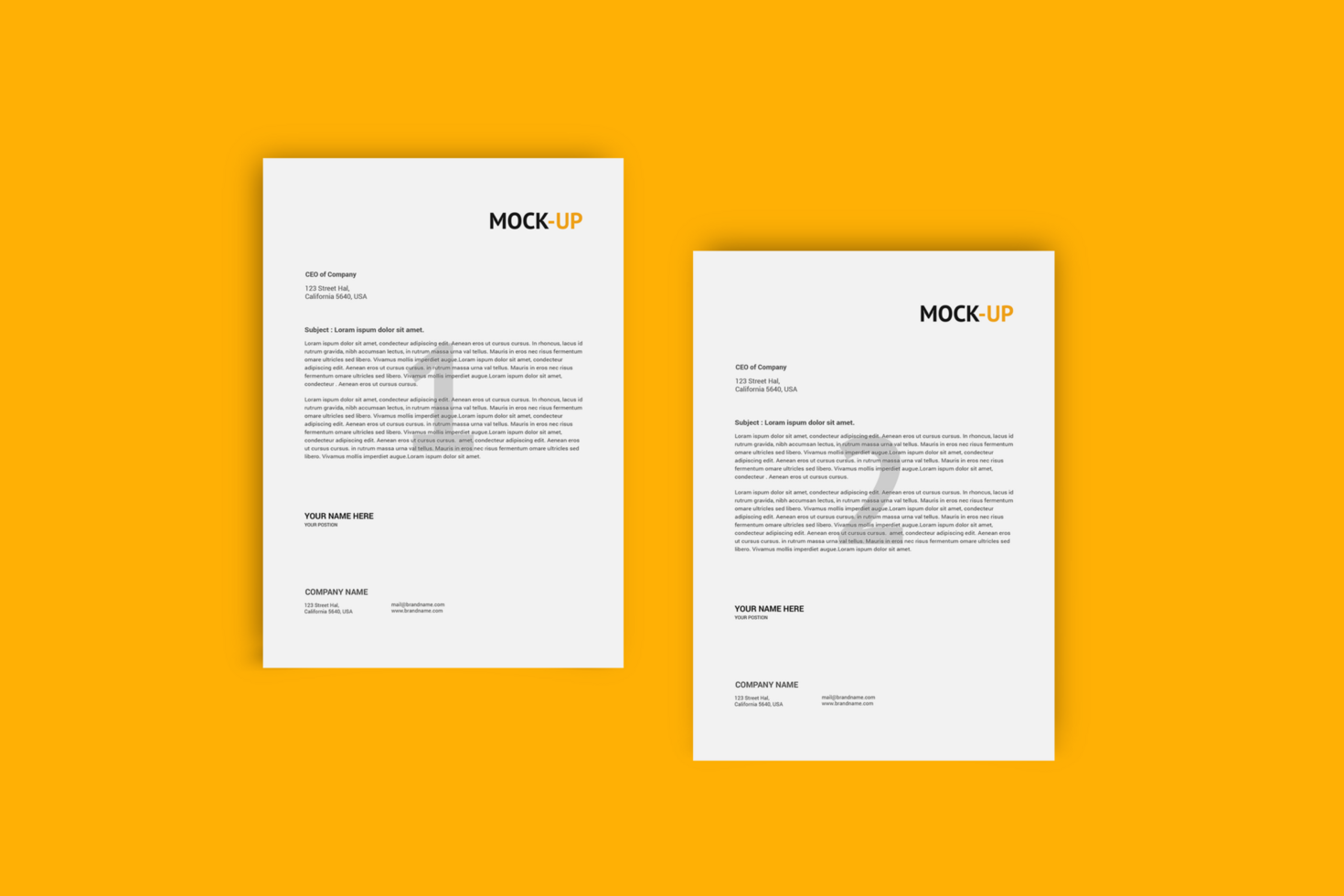 Two Up Down A4 Pages Letterhead Mockup psd