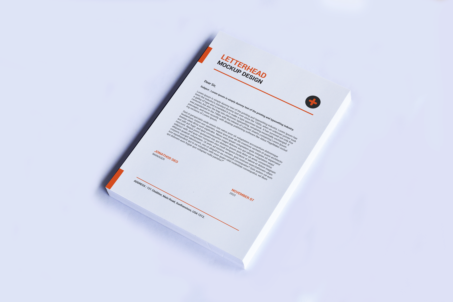 A4 3D Paper Flyer Mockup psd