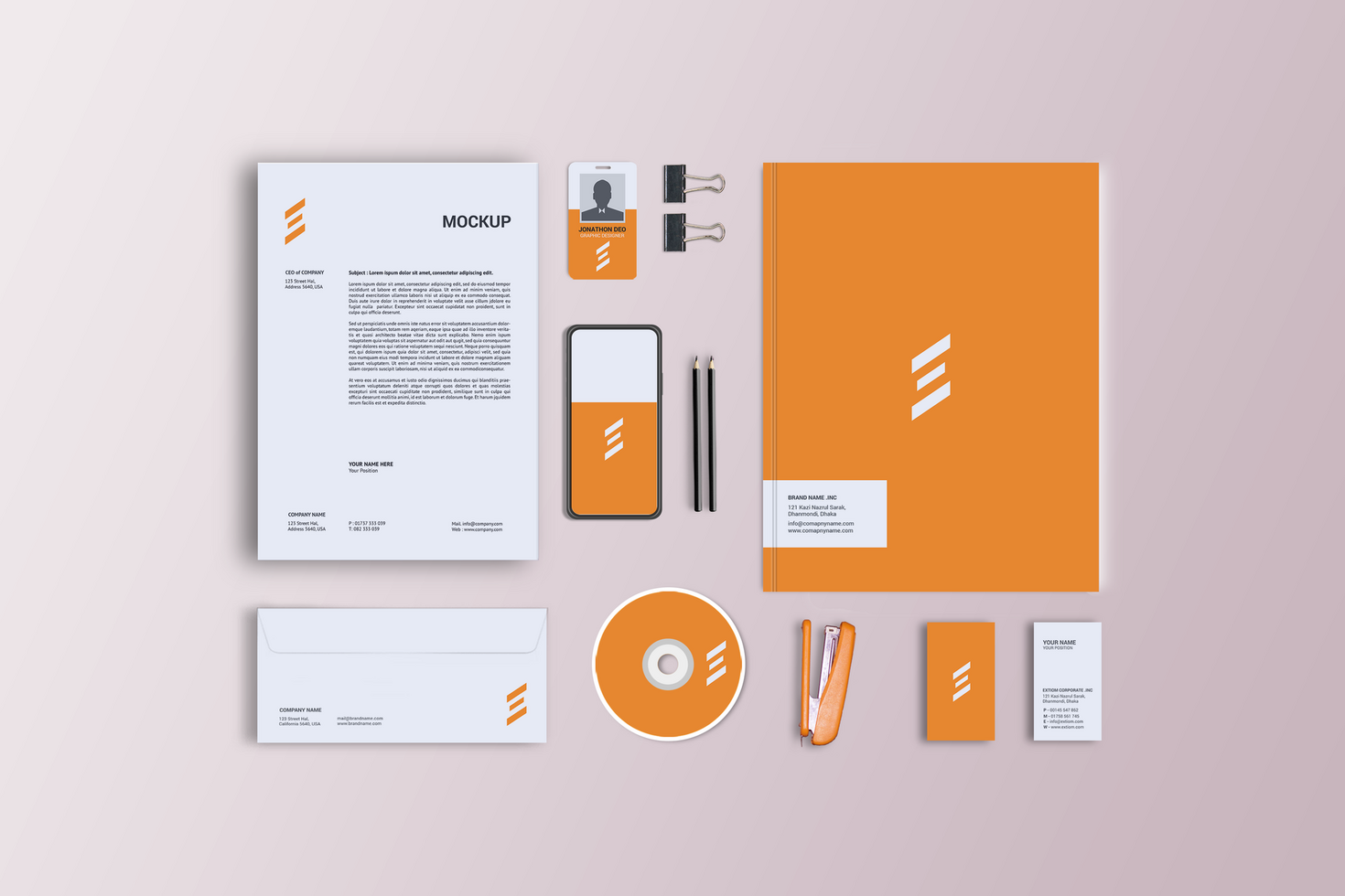 Letterhead Stationary Mockup Design psd