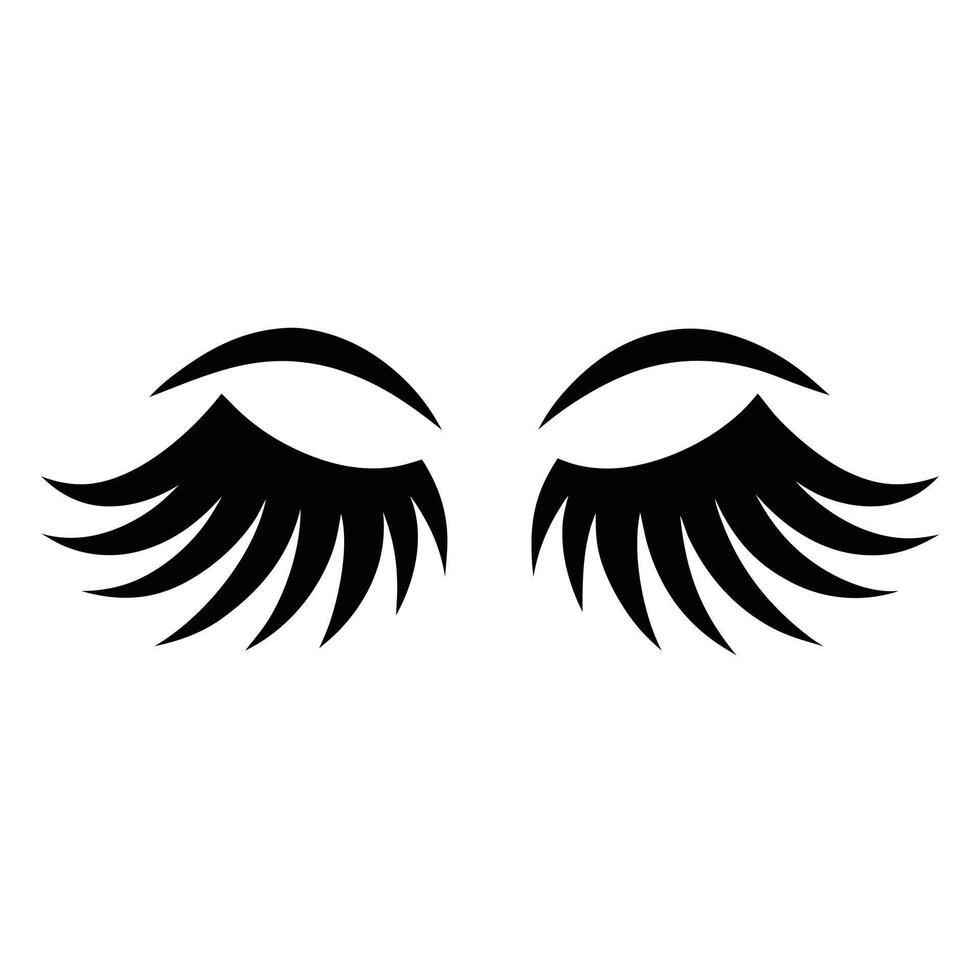 Creative Black Silhouette Eyelashes design vector
