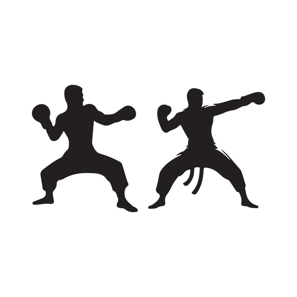 Creative Set Of silhouette Boxing Logo Design vector