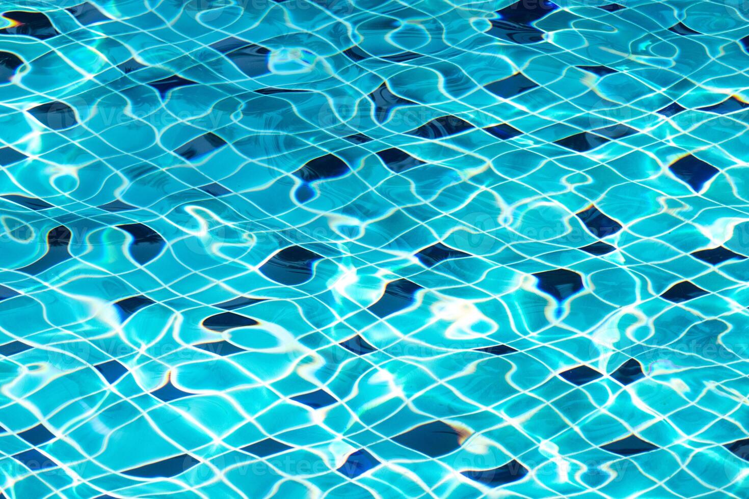 Blue tile texture in the swimming pool. photo