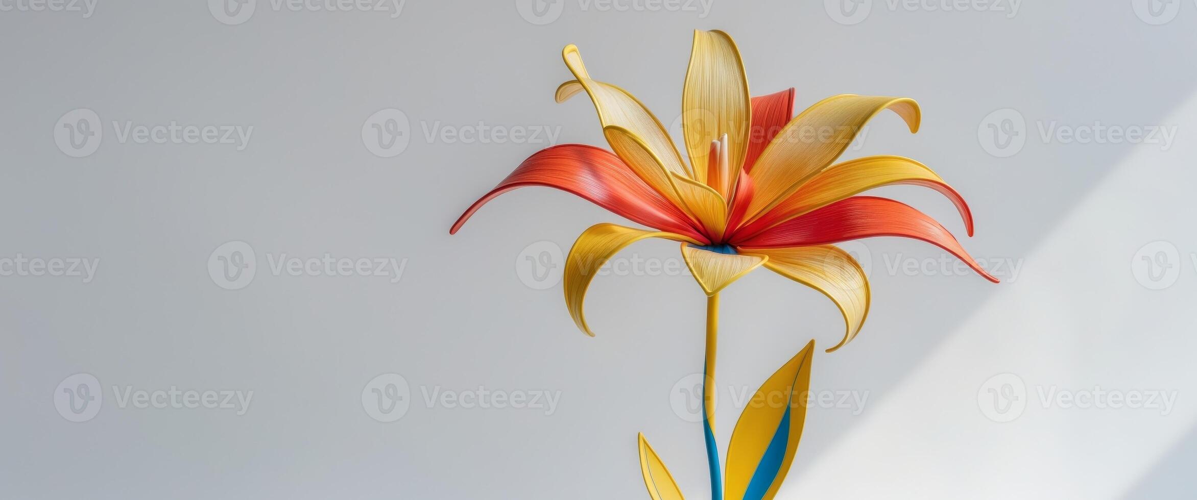 Vibrant handcrafted flower sculpture art gallery decorative art piece bright colors unique design. photo