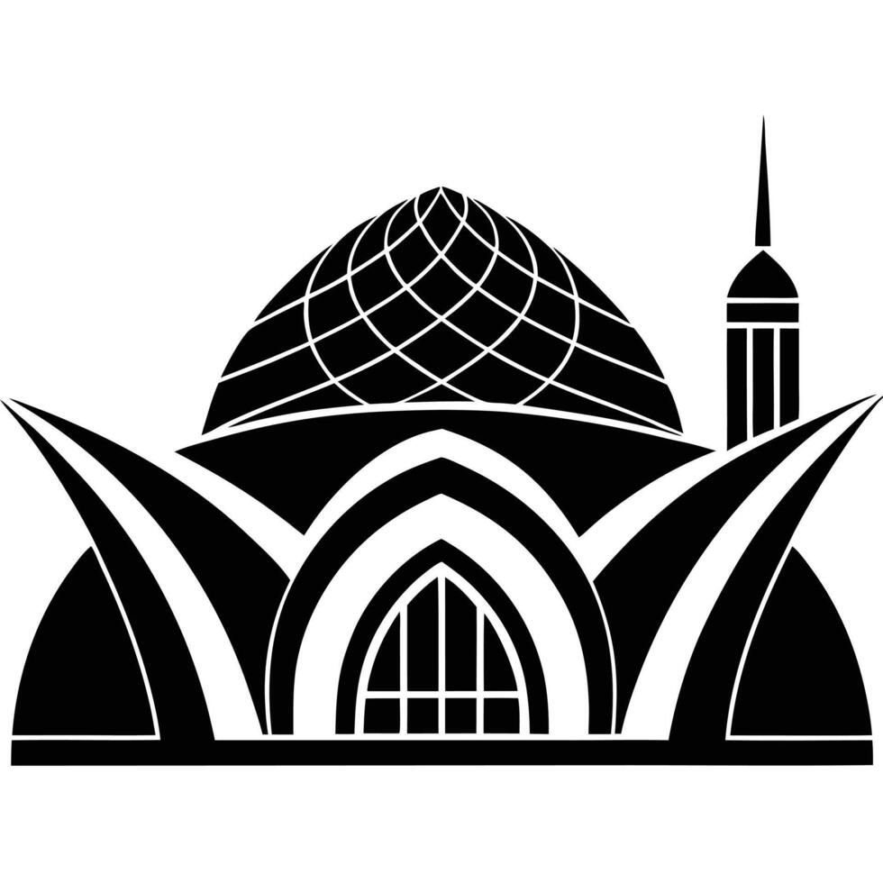 Creative Beautiful mosque silhouette design on a white background vector
