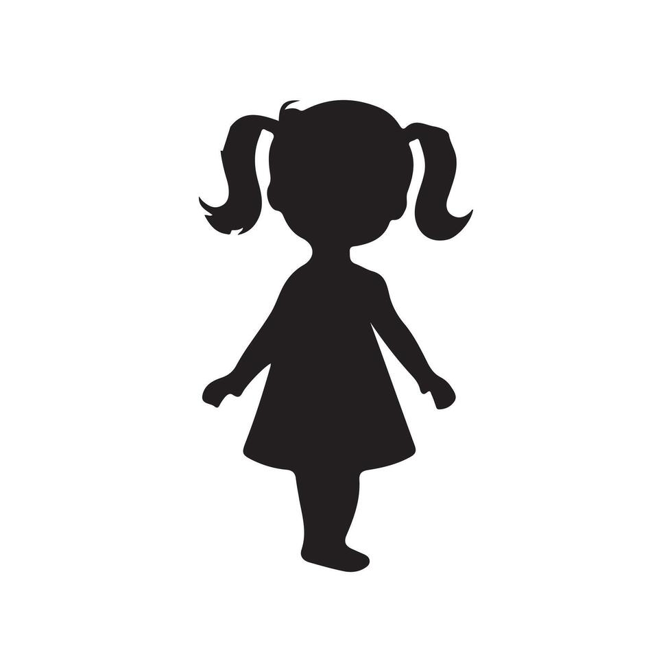 Creative Set Of an Black cute baby silhouette design vector