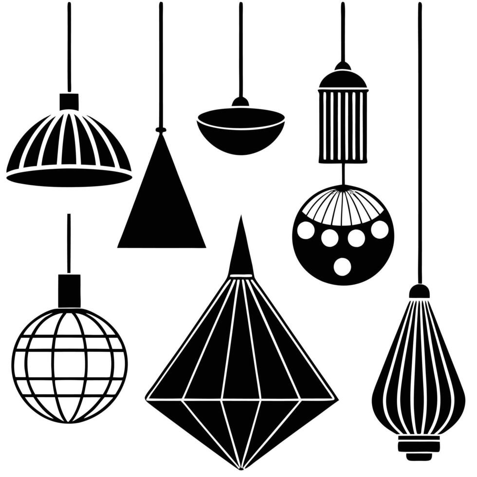 Creative set of an Various hanging ceiling lamps vector