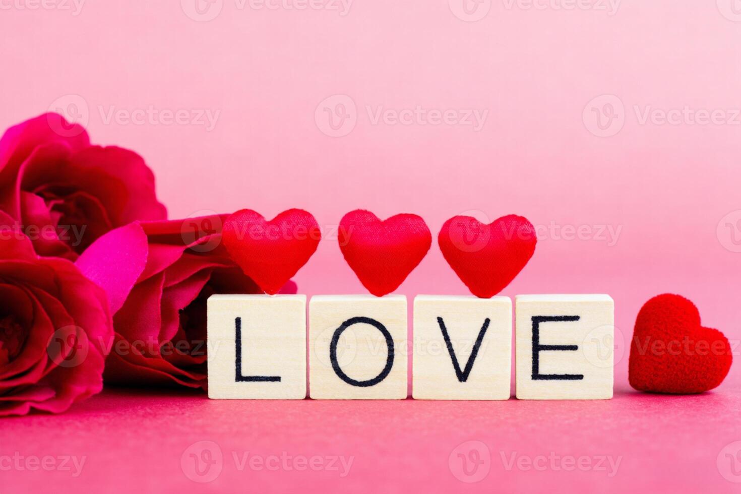 Red Heart Accessories on Valentine's Day Setting photo